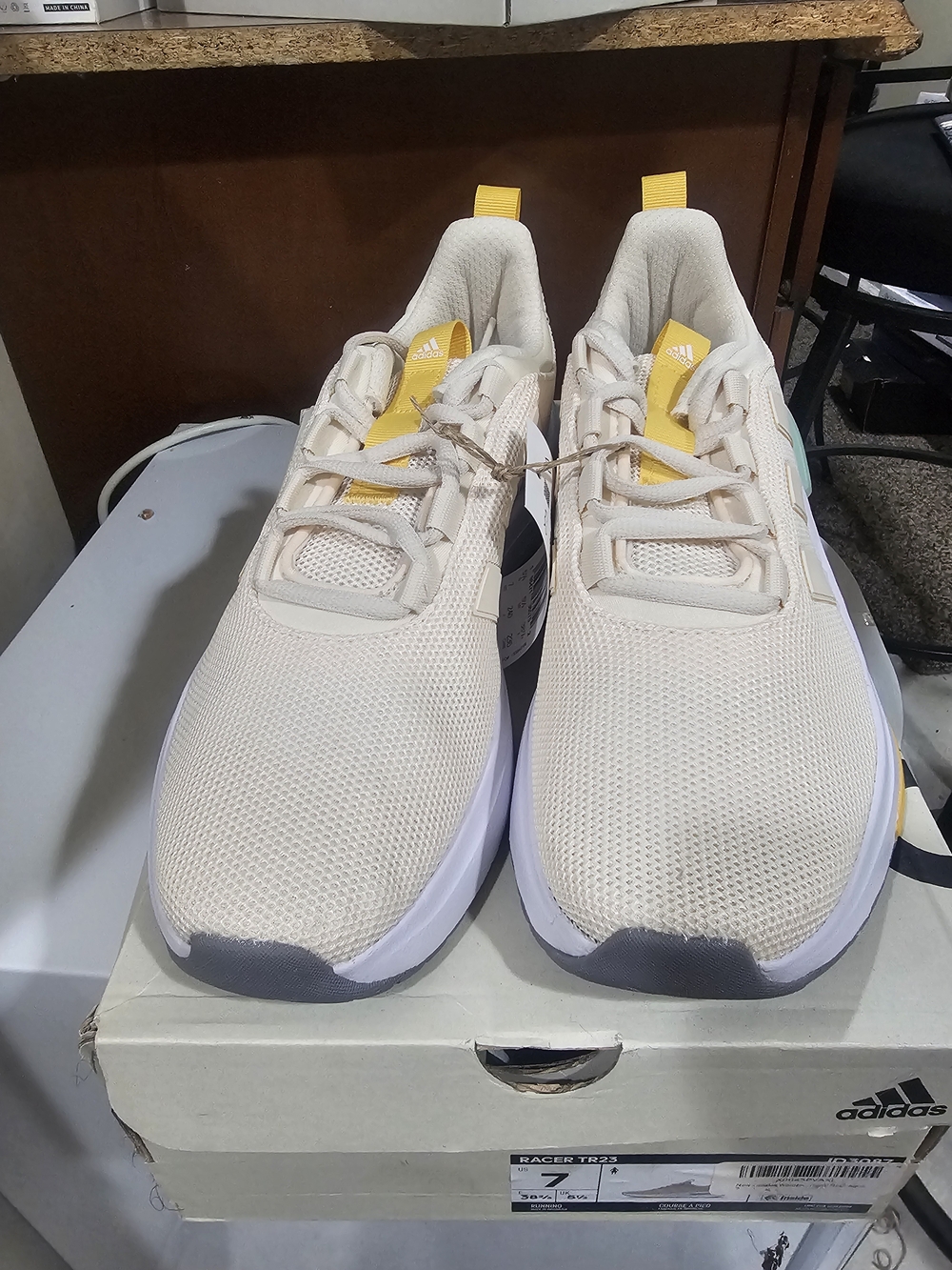 adidas Kids' Cream and Yellow Athletic Shoes